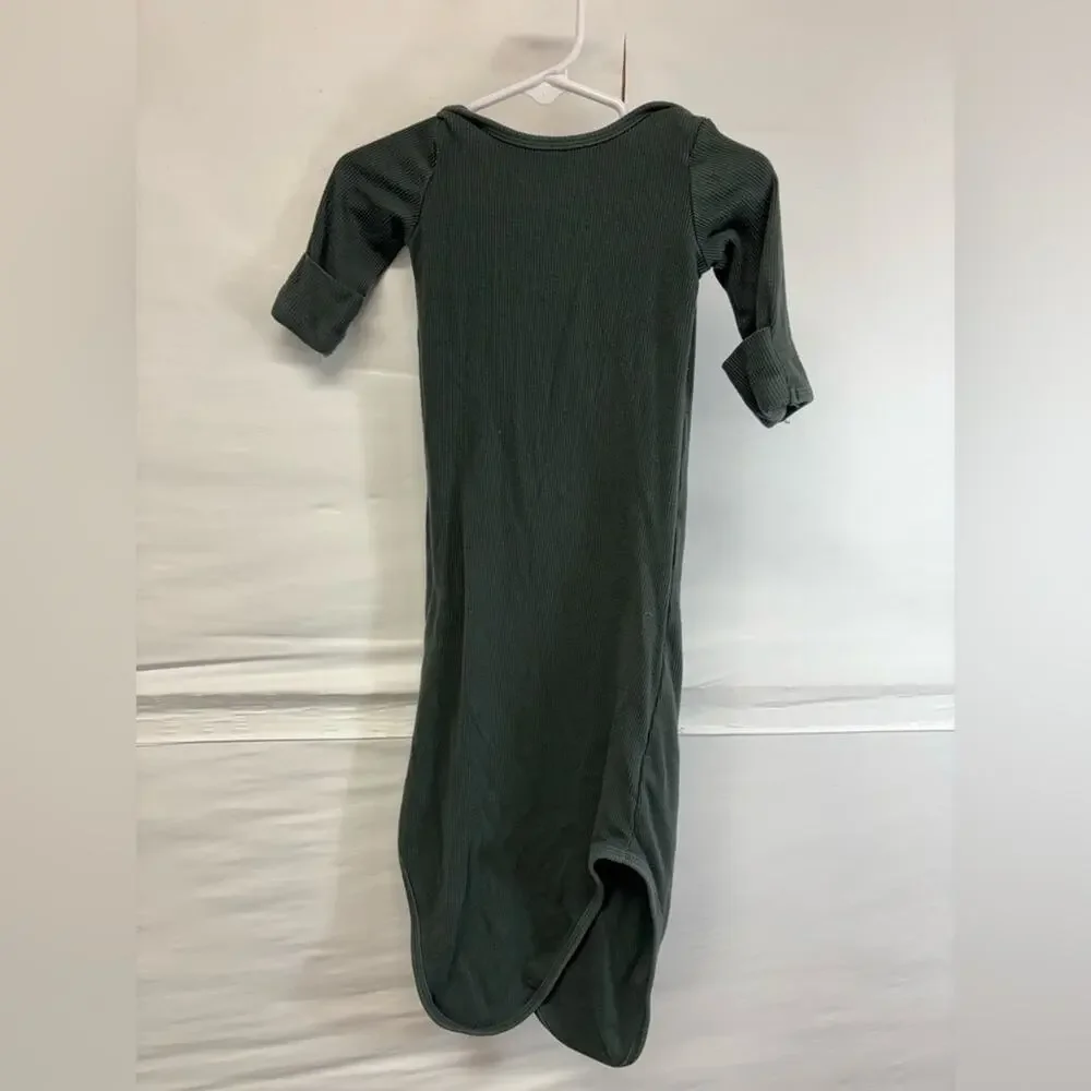 Caden Lane Forest Green Ribbed Knotted Gown Size 0-3 Months